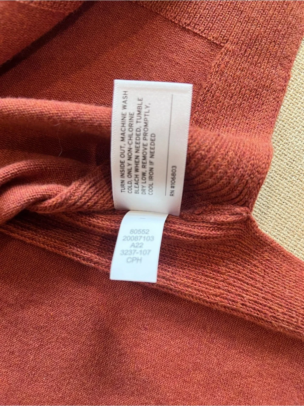 Duluth Trading Co Women’s V‑Neck Sweater in Burnt Orange